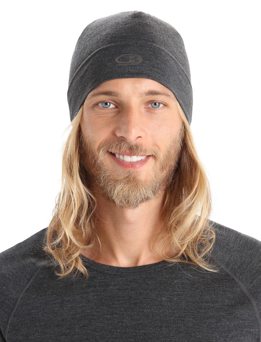 Chapeaux Icebreaker Unisex Merino Chase Beanie Homme Noir Grise | FR 1098PJJQ